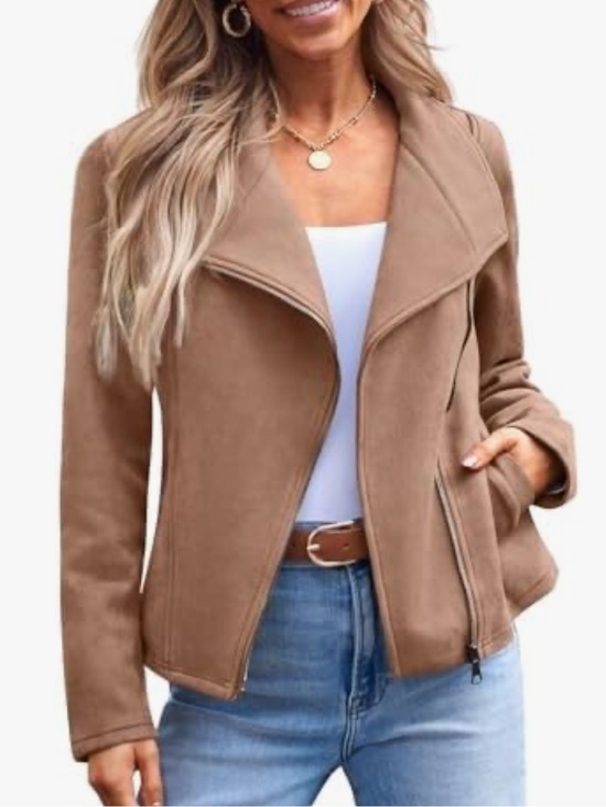 Automet Jackets & Blazers - Automet Faux Leather Suede Brown Moto Jacket Size Small New with tags